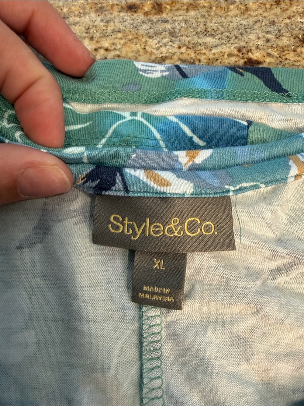 Sleeveless Floral Swing Dress in Teal and Light Blue - Picture 2 of 4